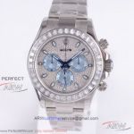 EX Factory Rolex Daytona Full Diamond 116576TBR 40mm Platinum Case Baguette Diamond Bezel Watch